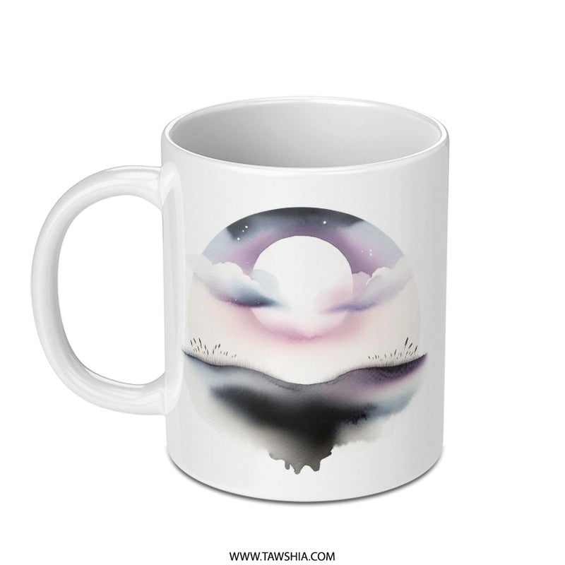 Watercolor Sunset Mug, Peaceful Landscape Mug, Celestial Mug, Nature Lover Gift, Coffee Mug, Tea Cup, Artistic Mug, Unique Mug Gift - Tawshia