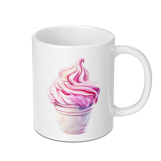 Pink Ice Cream Mug, Dessert Lover Gift, Foodie Present, Cute Coffee Mug, Unique Mug, Gift For Her, Gift For Him, Novelty Mug - Tawshia