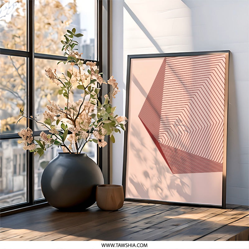 Geometric Wall Art, Abstract Lines Print, Minimalist Artwork, Modern Home Decor, Unique Design, Contemporary Art Print, Wall Decor - Tawshia