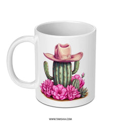 Cactus Mug, Cowboy Hat Mug, Floral Mug, Desert Mug, Western Mug, Gift for Her, Unique Mug, Novelty Mug, Coffee Mug, Tea Mug - Tawshia