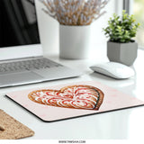 Gingerbread Heart MousePad, Cute Holiday Mousepad, Valentine's Day Decor, Sweet Treat Mouse Pad, Fun Desk Accessories, Office Gift - Tawshia
