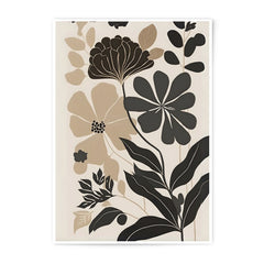 Floral Photographic Print, Botanical Art, Modern Flower Art, Beige and Black Flower Print, Home Decor Wall Art, Trending Now - Tawshia