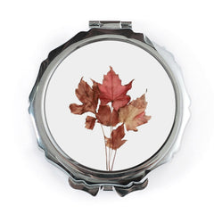 Autumn Leaves Pocket Mirror, Fall Foliage Design, Compact Mirror, Makeup Mirror, Travel Mirror, Gift Idea - Tawshia