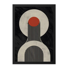 Abstract Wall Art, Geometric Print, Modern Home Decor, Red Circle Art, Line Art Print, Minimalist Design, Contemporary Wall Decor - Tawshia