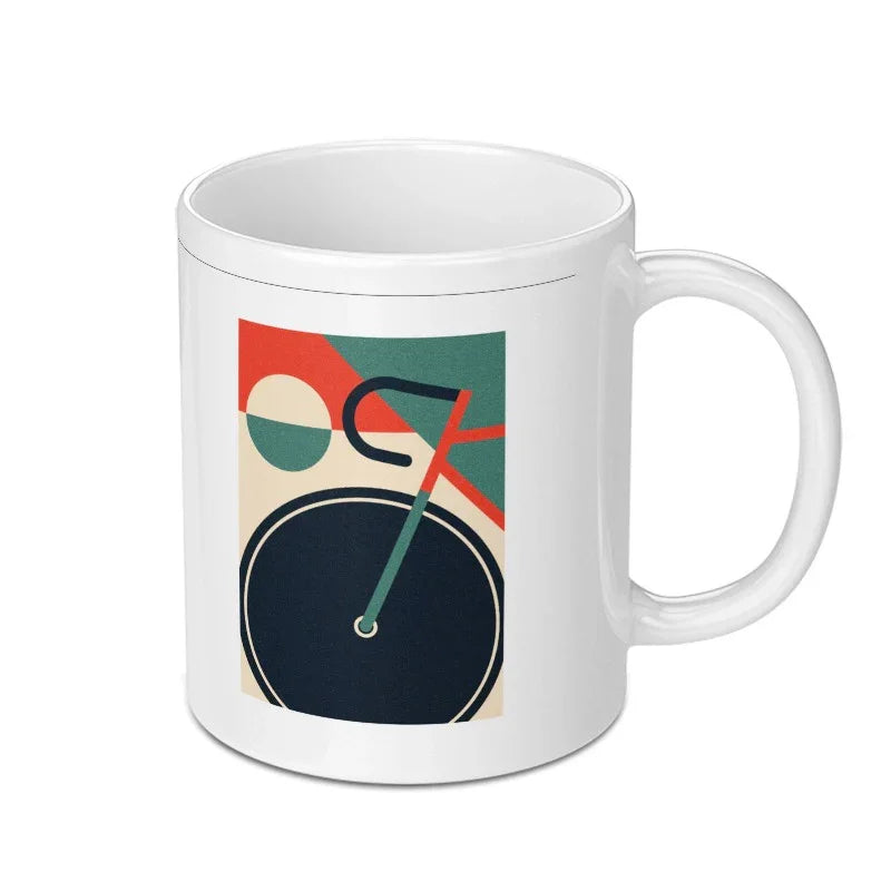 Bicycle Artistic Design on White Ceramic Mug product