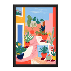 Colorful Plants Wall Art, Modern Botanical Print, Potted Plants Illustration, Houseplants Art, Home Decor, Trendy Wall Art - Tawshia