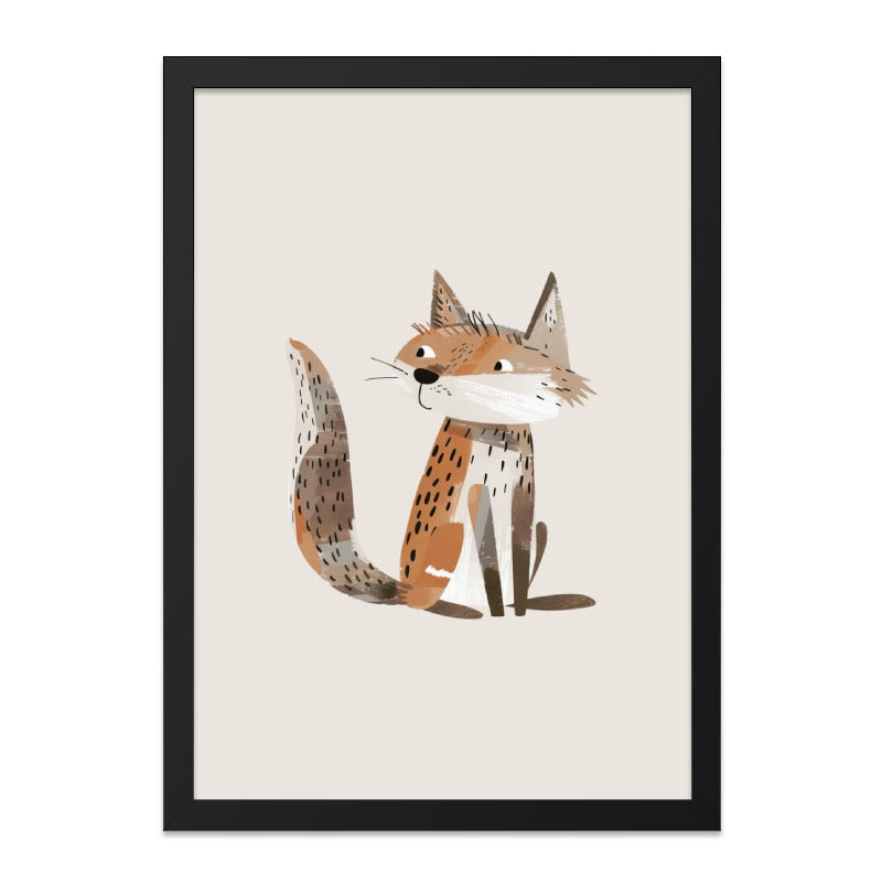 Fox Wall Art Print, Cute Animal Wall Decor, Nursery Art, Kids Room Decor, Playroom Art, Scandinavian Style Art - Tawshia
