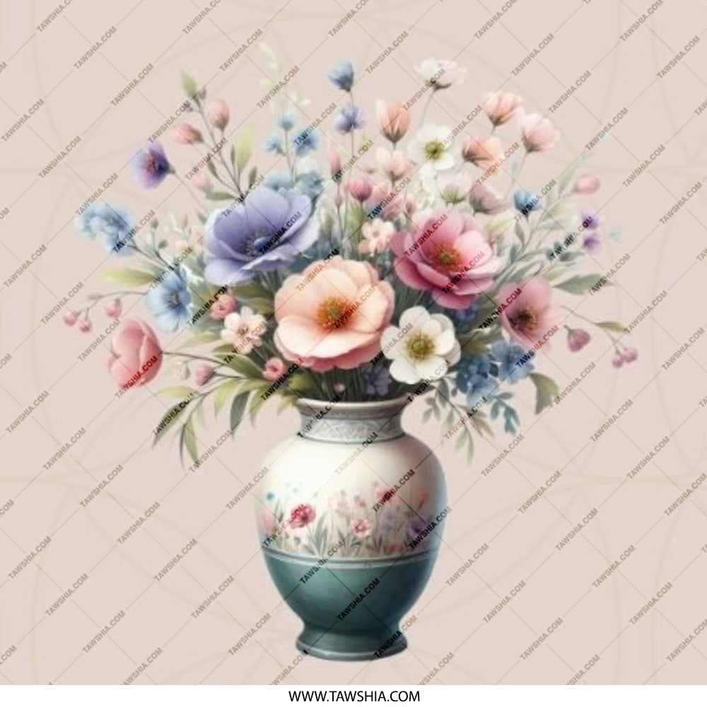 Floral Vase Pinback Button, Flower Bouquet Pin, Botanical Art Button, Watercolor Style Button, Gift for Florist, Pretty Flower Badge - Tawshia
