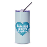 Learning is Life's Adventure Tumbler, Educational Gifts, Teacher Appreciation, Motivational Tumbler, Heart Design Tumbler - Tawshia