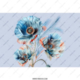 Floral Tumbler, Blue Poppy Tumbler, Flower Tumbler, Botanical Tumbler, Gift for Her, Tumbler with Straw, Floral Design - Tawshia