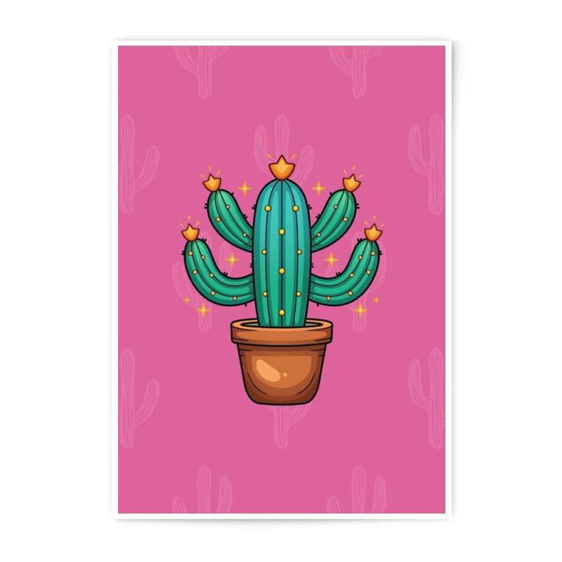 Cactus Photographic Print, Cute Home Decor, Desert Plant Art, Southwest Wall Art, Potted Cactus Print, Pink Cactus Art, Nature Photography - Tawshia
