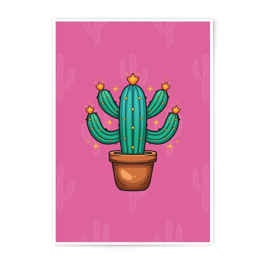 Cactus Photographic Print, Cute Home Decor, Desert Plant Art, Southwest Wall Art, Potted Cactus Print, Pink Cactus Art, Nature Photography - Tawshia