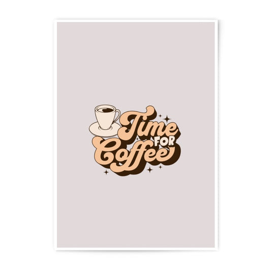 Time for Coffee Photographic Prints, Retro Coffee Poster, Coffee Lover Decor, Kitchen Art Prints, Vintage Style Wall Art, Trendy Home Decor - Tawshia