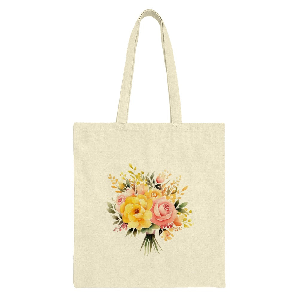 Floral Bouquet Tote Bag, Watercolor Flower Bag, Aesthetic Grocery Bag, Elegant Shoulder Bag, Stylish Everyday Bag, Unique Gift Idea - Tawshia