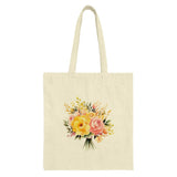 Floral Bouquet Tote Bag, Watercolor Flower Bag, Aesthetic Grocery Bag, Elegant Shoulder Bag, Stylish Everyday Bag, Unique Gift Idea - Tawshia