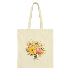 Floral Bouquet Tote Bag, Watercolor Flower Bag, Aesthetic Grocery Bag, Elegant Shoulder Bag, Stylish Everyday Bag, Unique Gift Idea - Tawshia