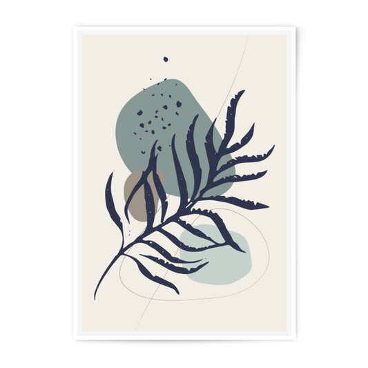 Abstract Botanical Photographic Print, Minimalist Art, Navy Leaf Print, Neutral Color Wall Decor, Nature Inspired Artwork, Home Decor - Tawshia