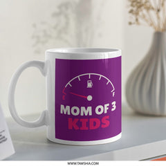 Funny Mom of 3 Kids Fuel Gauge Coffee Mug product