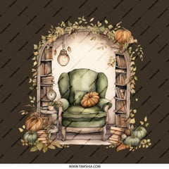 Cozy Autumn Nook Pinback Button, Reading Chair, Fall Decor, Book Lover Gift, Pumpkin Accent, Unique Aesthetic, Trendy Button - Tawshia