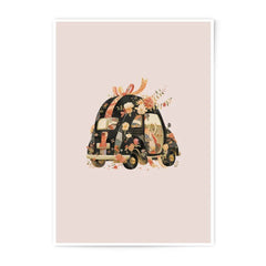 Floral Car Photographic Prints, Cute Car Art, Whimsical Vehicle Decor, Unique Wall Art, Car with Flowers Print - Tawshia