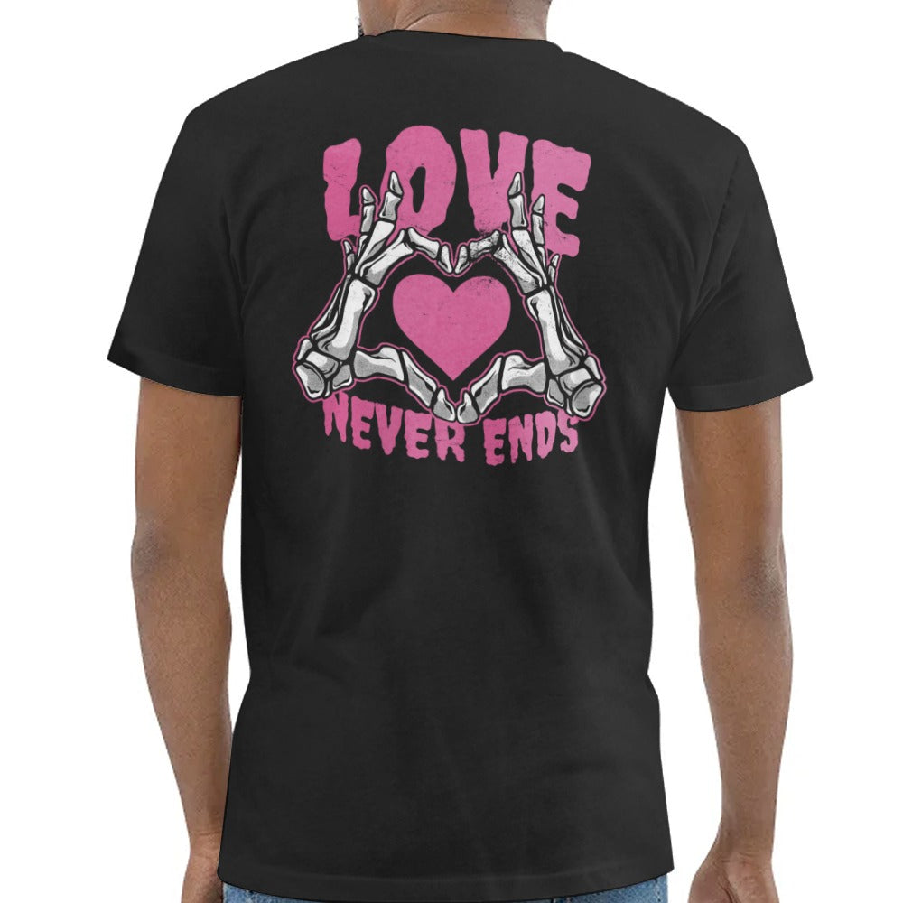 Love Never Ends Skeleton Heart Design Shirt product