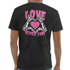 Love Never Ends Skeleton Heart Design Shirt product