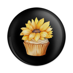Sunflower Cupcake Pinback Button, Floral Button, Cute Button, Dessert Button, Aesthetic Button, Gift Idea - Tawshia