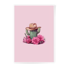 Cactus Cowboy Photographic Prints, Desert Art Decor, Western Wall Art, Cute Pink Floral Prints, Unique Home Decor, Trendy Prints - Tawshia