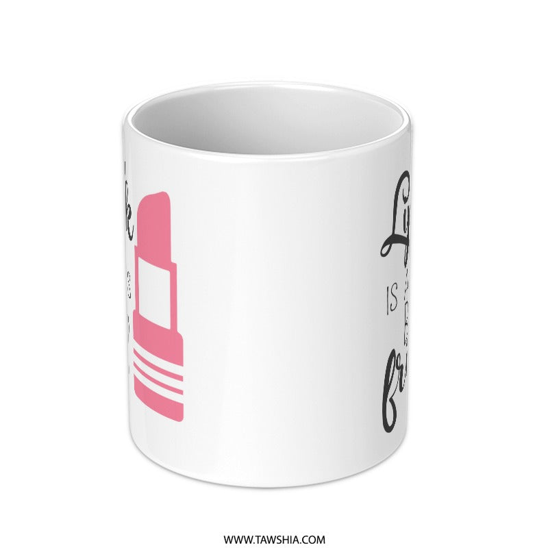 Lipstick Is A Girl's Best Friend Mug, Makeup Lover Gift, Beauty Theme Mug, Funny Mug, Coffee Mug, Tea Mug, Gift For Her, Girl Boss Mug - Tawshia