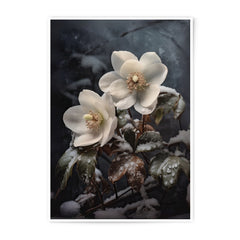 Winter Hellebore Photographic Print, Floral Photography, Botanical Wall Art, Moody Flower Picture, Winter Garden Print - Tawshia