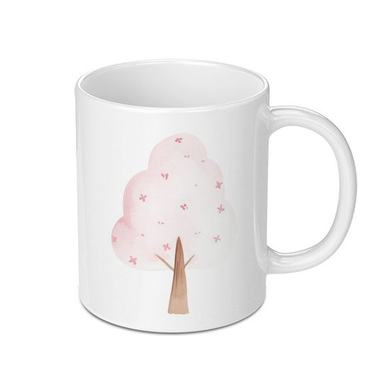 Pink Blossom Tree Mug, Floral Coffee Cup, Spring Mug, Watercolor Tree Design, Cute Tea Mug, Gift for Her, Unique Mug, Cozy Drinkware - Tawshia