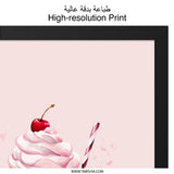 Strawberry Milkshake Wall Art, Dessert Art, Pink Drink Poster, Kitchen Decor, Food Art Print, Whimsical Art, Sweet Treat Print, Wall Decor - Tawshia