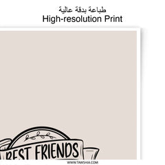 Best Friends Forever Photographic Prints, Funny Quote Decor, Friendship Wall Art, BFF Gift, Modern Home Decor, Minimalist Print - Tawshia