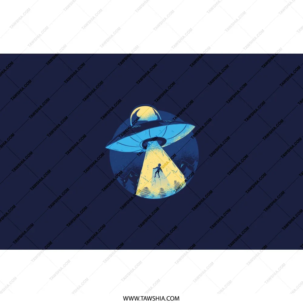 UFO Alien Abduction Illustration Dark Blue product type
