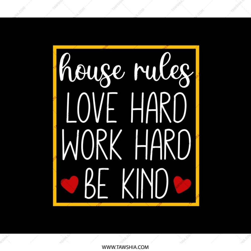 House Rules Backpack, Love Hard, Work Hard, Be Kind, Inspirational Bag, School Backpack, Gift for Student, Everyday Backpack - Tawshia
