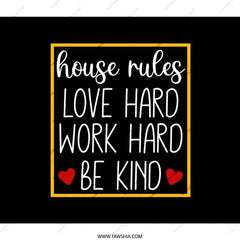 House Rules Backpack, Love Hard, Work Hard, Be Kind, Inspirational Bag, School Backpack, Gift for Student, Everyday Backpack - Tawshia