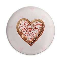 Heart Cookie Pinback Button, Valentine's Day, Love Gift, Cute Button, Holiday Button, Unique Button, Decorative Pinback Button - Tawshia
