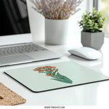 Orange Flower Mouse Pad, Floral Mousepad, Botanical Computer Mat, Office Decor, Cute Desk Accessory, Trendy Mouse Pad - Tawshia