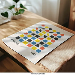 Bauhaus Print, Bauhaus 1919, Mid Century Modern, Geometric Wall Art, Abstract Art Print, Scandinavian Home Decor, Photographic Print - Tawshia