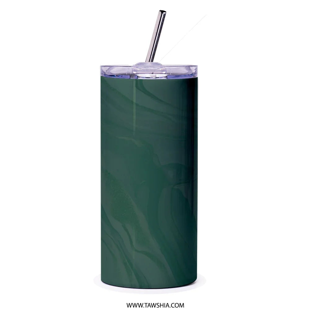 Forest Green Marbled Stainless Steel Tumbler product