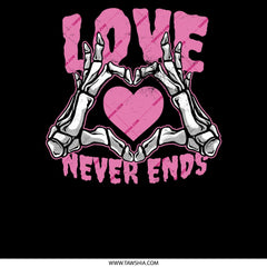 Love Never Ends Skeleton Heart Design product type