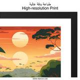 Bosawas Biosphere Reserve Wall Art, Jungle Landscape Print, Sunset Forest Decor, Nature Illustration, Modern Home Art, Tropical Forest - Tawshia