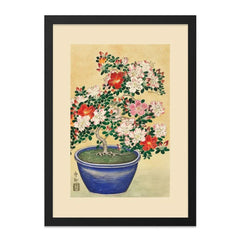 Azalea Bonsai Wall Art, Floral Tree Print, Japanese Art, Botanical Illustration, Home Decor, Asian Inspired Artwork - Tawshia