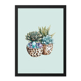 Succulent Wall Art, Leopard Print Planters, Crystal Decor, Botanical Art Print, Modern Home Decor, Trendy Wall Hanging, Unique Gift Idea - Tawshia