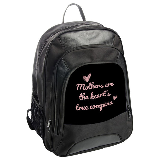 Mothers Heart Compass Backpack, Heartfelt Quote Design, Mom Appreciation Backpack, Travel Backpack, Gift for Mother, Unique Backpack - Tawshia