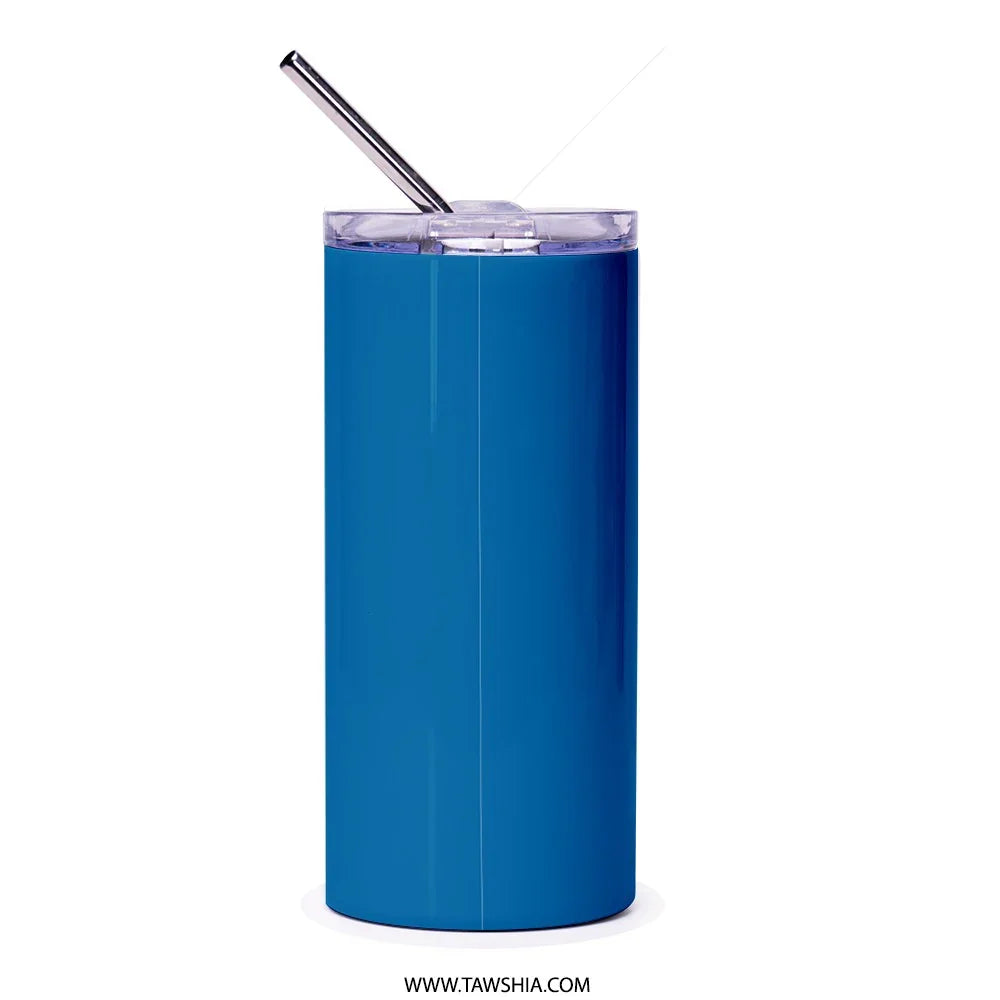 Stylish Reusable Blue Tumbler with Straw product type
