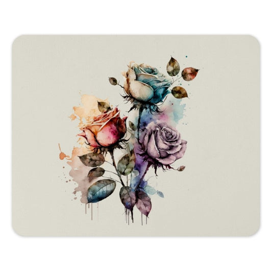 Watercolor Roses Mouse Pad, Floral Art, Colorful Desk Accessory, Elegant Flower Design, Office Decor, Computer Accessory, Gift Idea - Tawshia