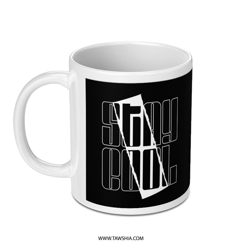 Stylish Stay Cool Design Black and White Mug product
