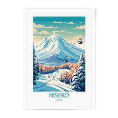 Niseko Japan Photographic Print, Snowy Mountain Scene, Winter Landscape Art, Ski Resort Poster, Gondola Lift Artwork, Japanese Scenery Print - Tawshia