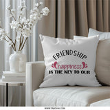 Friendship Pillow, Happiness Pillow, Best Friend Gift, Decorative Pillow, Friendship Quote Pillow, Home Decor Pillow, Inspirational Pillow - Tawshia